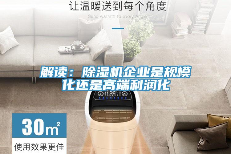 解讀：除濕機企業(yè)是規?；€是高端利潤化