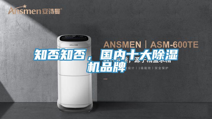 知否知否，國內十大除濕機品牌