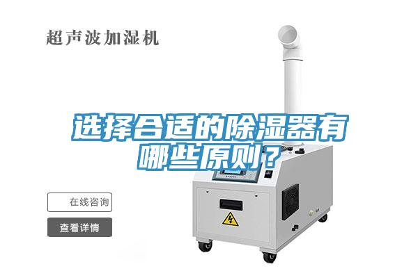 選擇合適的除濕器有哪些原則？