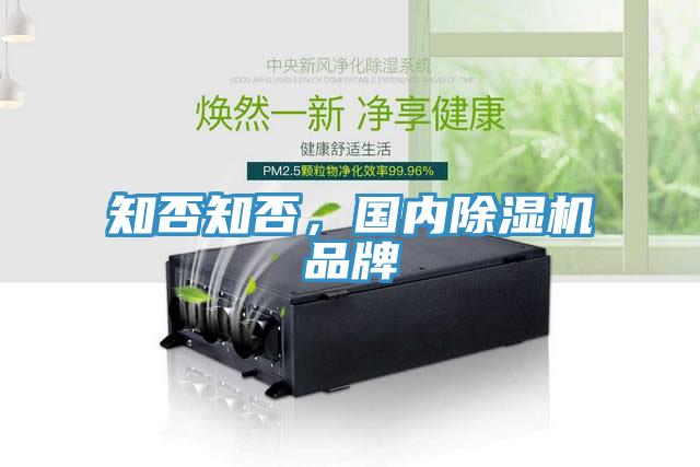 知否知否，國內除濕機品牌