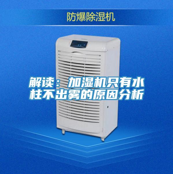 解讀：加濕機只有水柱不出霧的原因分析