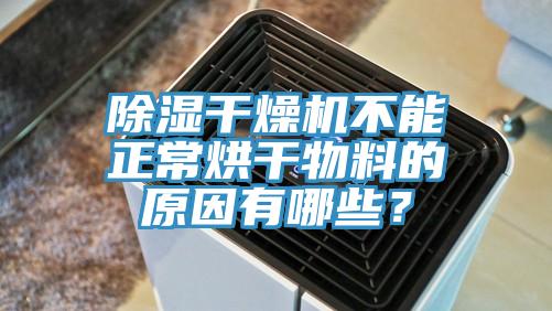 除濕干燥機不能正常烘干物料的原因有哪些？