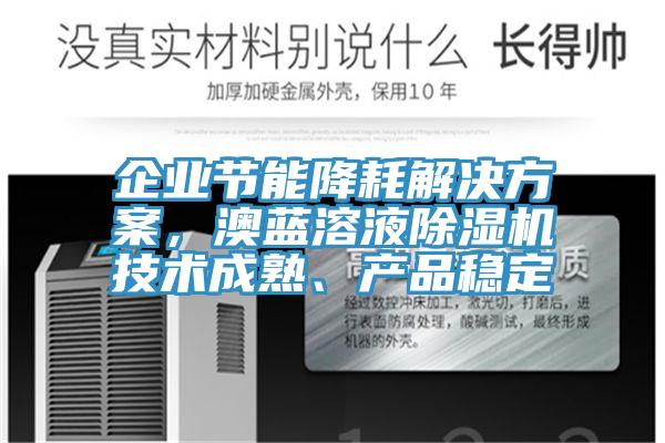 企業(yè)節能降耗解決方案，澳藍溶液除濕機技術(shù)成熟、產(chǎn)品穩定