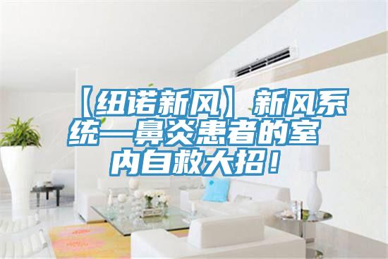 【紐諾新風(fēng)】新風(fēng)系統—鼻炎患者的室內自救大招！
