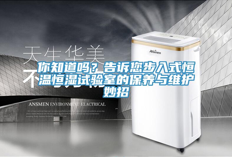 你知道嗎？告訴您步入式恒溫恒濕試驗室的保養與維護妙招