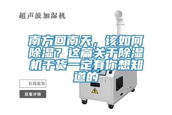 南方回南天，該如何除濕？這篇關(guān)于除濕機干貨一定有你想知道的