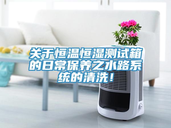 關(guān)于恒溫恒濕測試箱的日常保養之水路系統的清洗！