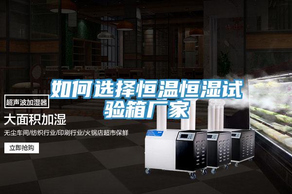 如何選擇恒溫恒濕試驗箱廠(chǎng)家