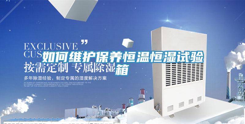 如何維護保養恒溫恒濕試驗箱