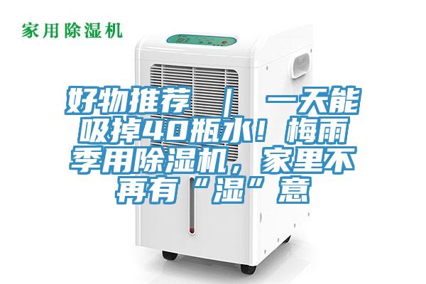 好物推薦 ｜ 一天能吸掉40瓶水！梅雨季用除濕機，家里不再有“濕”意