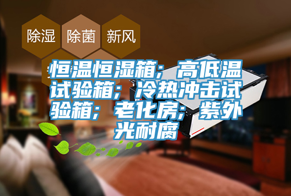 恒溫恒濕箱; 高低溫試驗箱; 冷熱沖擊試驗箱; 老化房; 紫外光耐腐