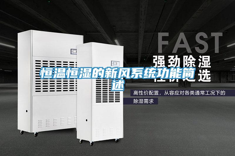 恒溫恒濕的新風(fēng)系統功能簡(jiǎn)述