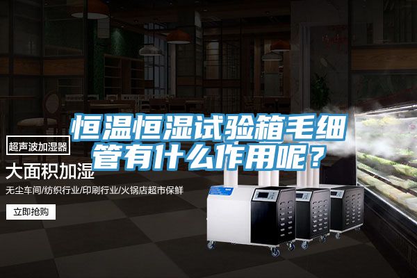 恒溫恒濕試驗箱毛細管有什么作用呢？