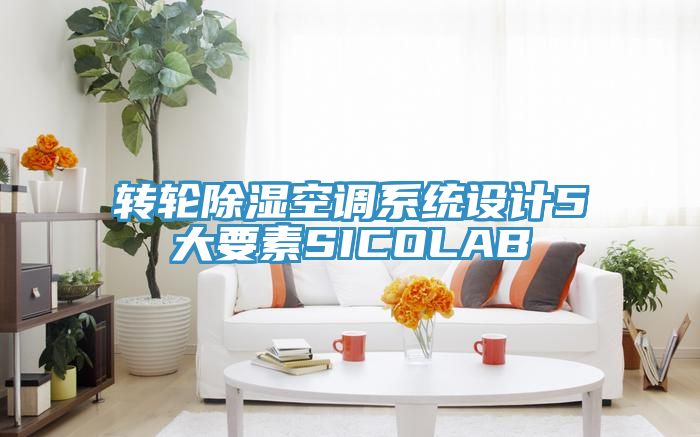 轉輪除濕空調系統設計5大要素SICOLAB